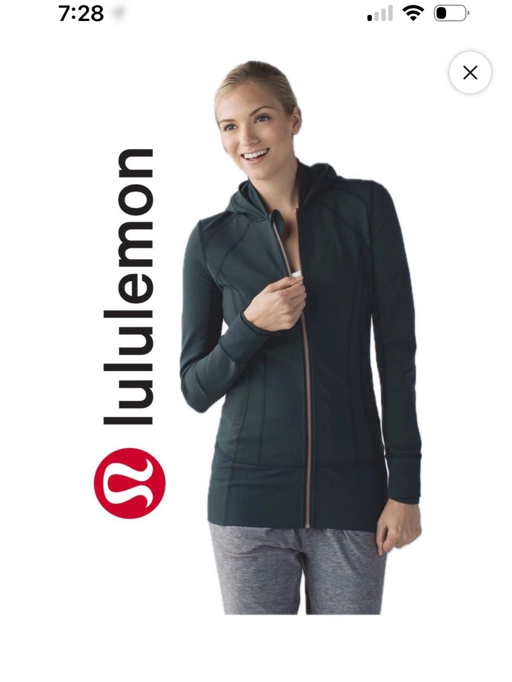 lululemon athletica Forest Green Full-Zip Hooded Jacket